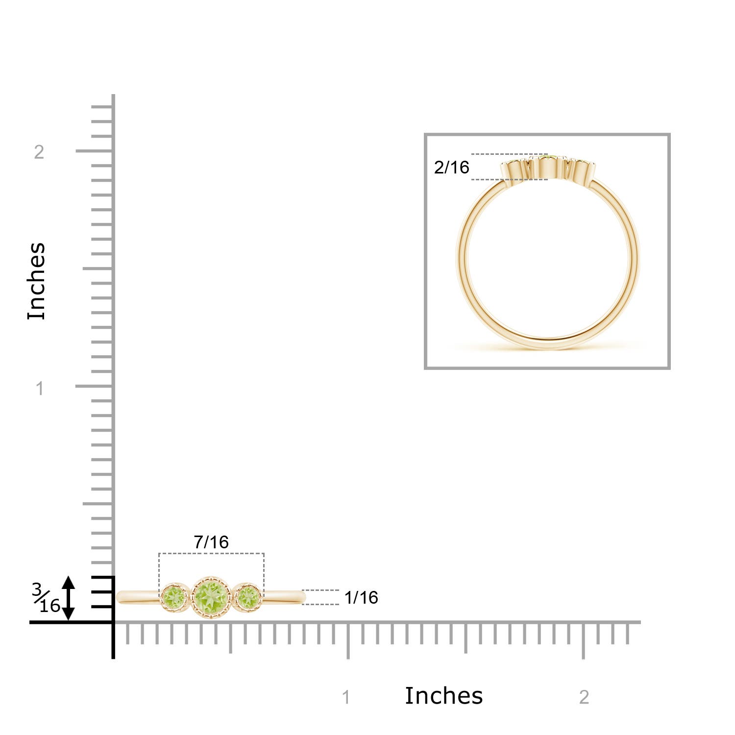 AAA - Peridot / 0.2 CT / 14 KT Yellow Gold