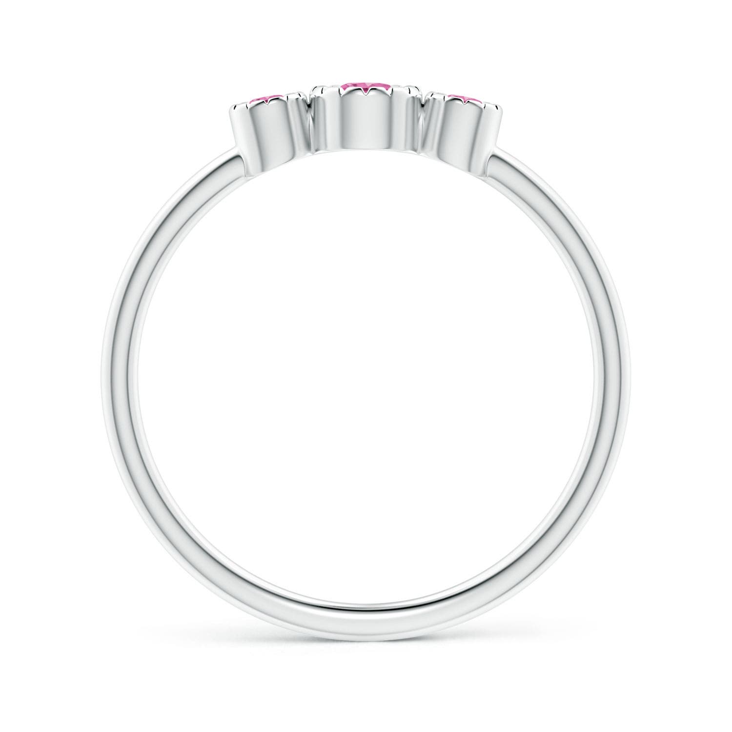 AAA - Pink Sapphire / 0.22 CT / 14 KT White Gold