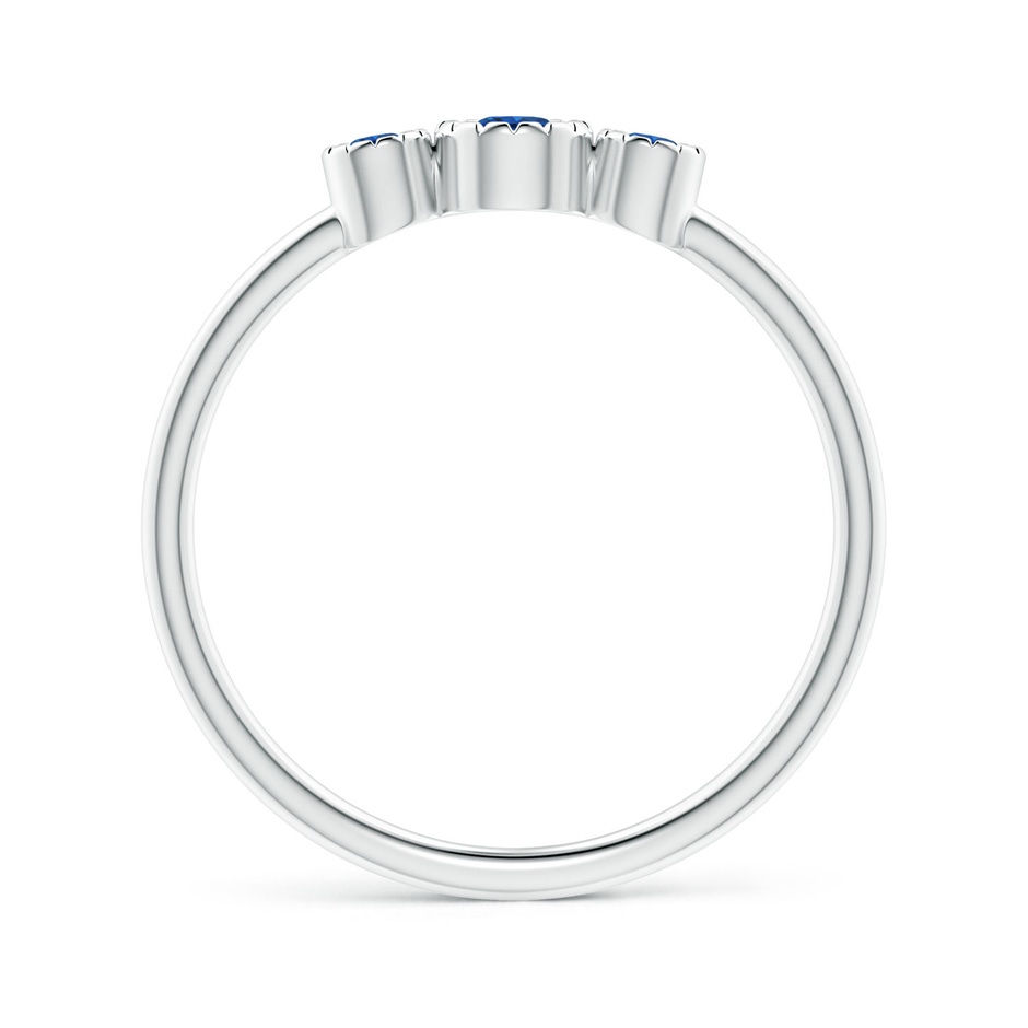 3mm AAA Bezel-Set Round Sapphire Three Stone Ring in White Gold product image