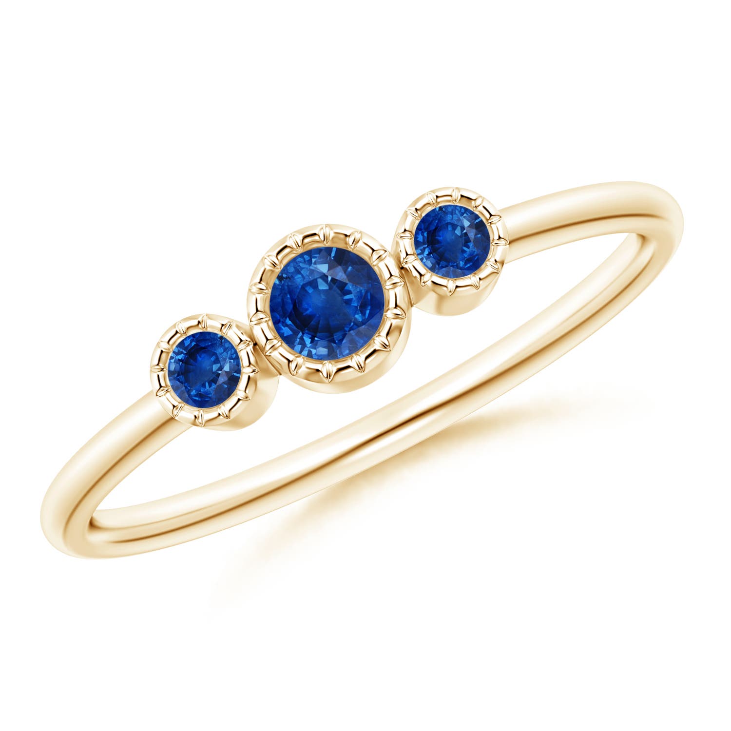 AAA - Blue Sapphire / 0.24 CT / 14 KT Yellow Gold