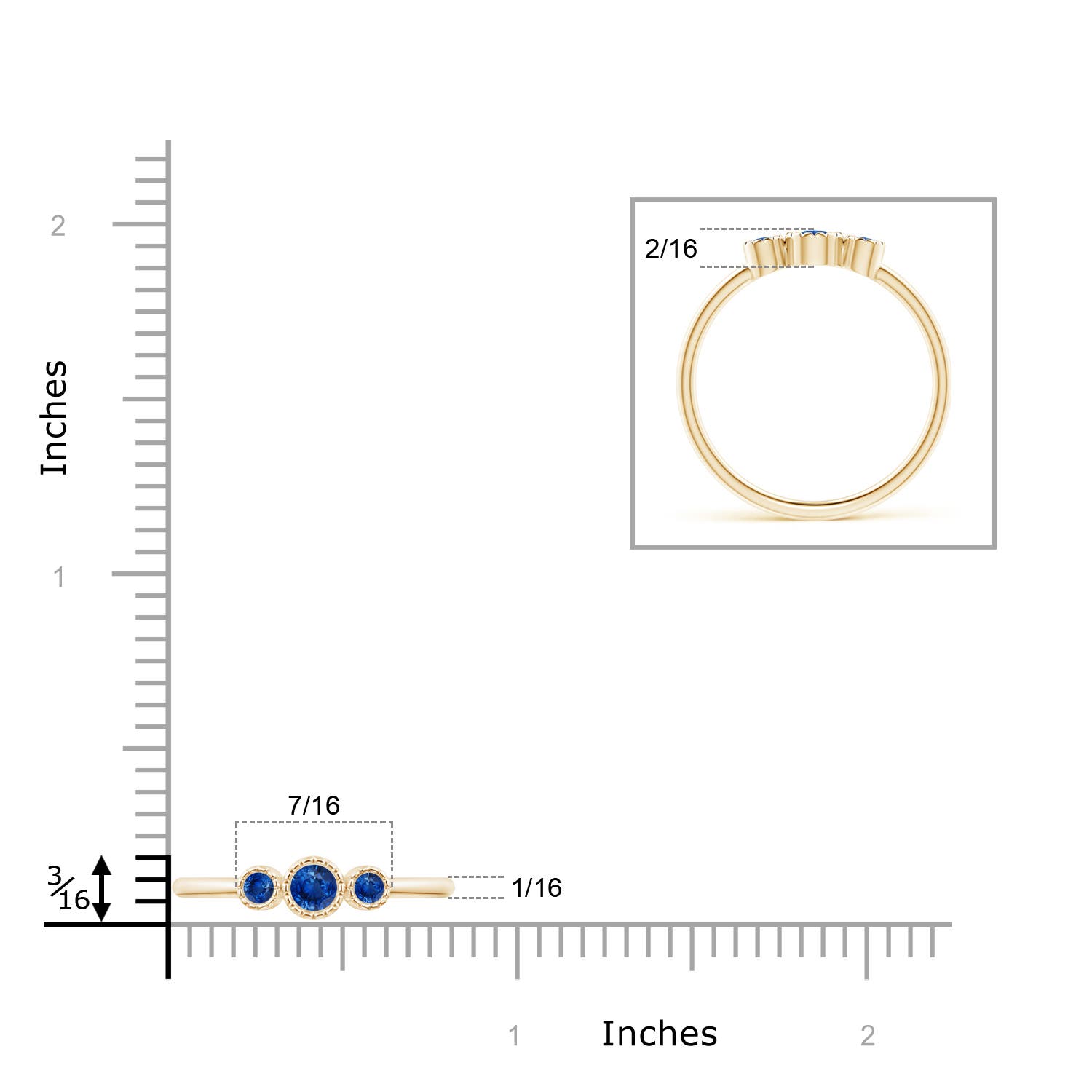 AAA - Blue Sapphire / 0.24 CT / 14 KT Yellow Gold