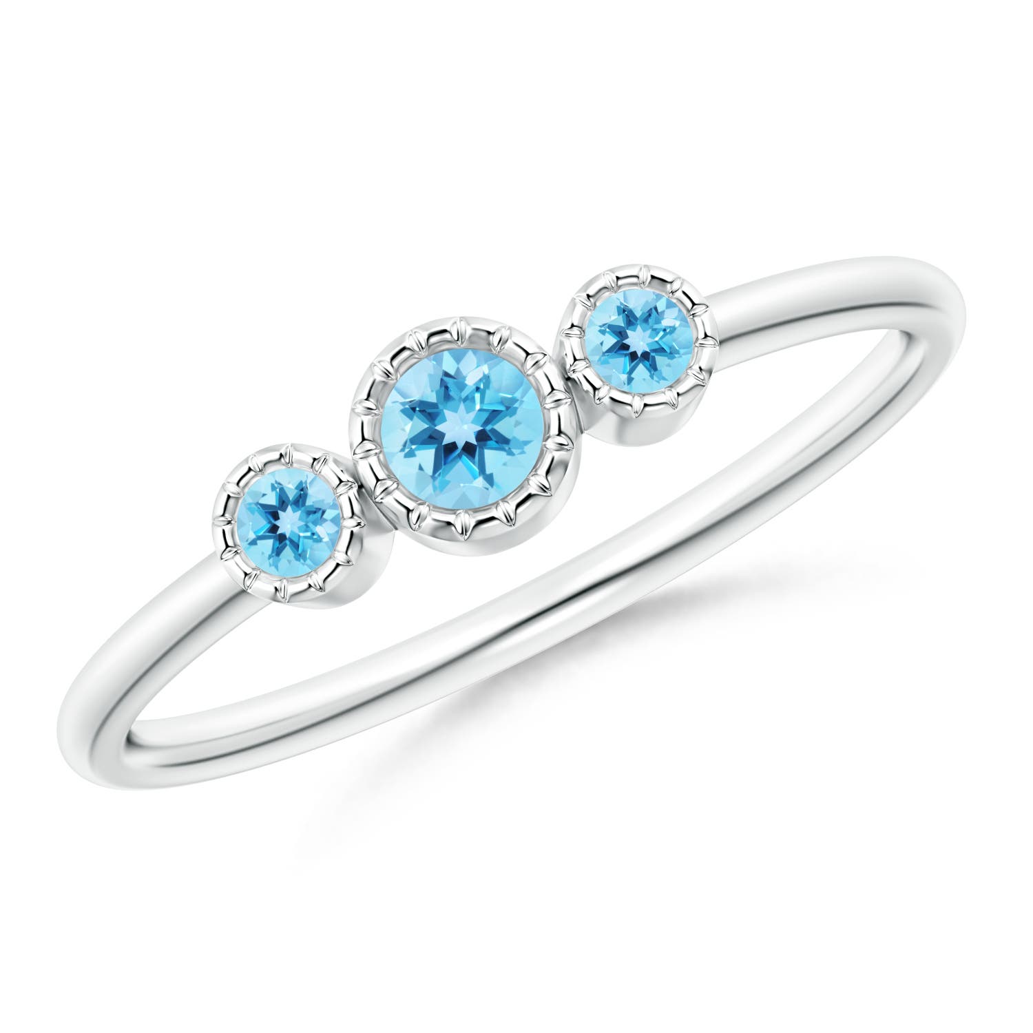 AAA - Swiss Blue Topaz / 0.22 CT / 14 KT White Gold