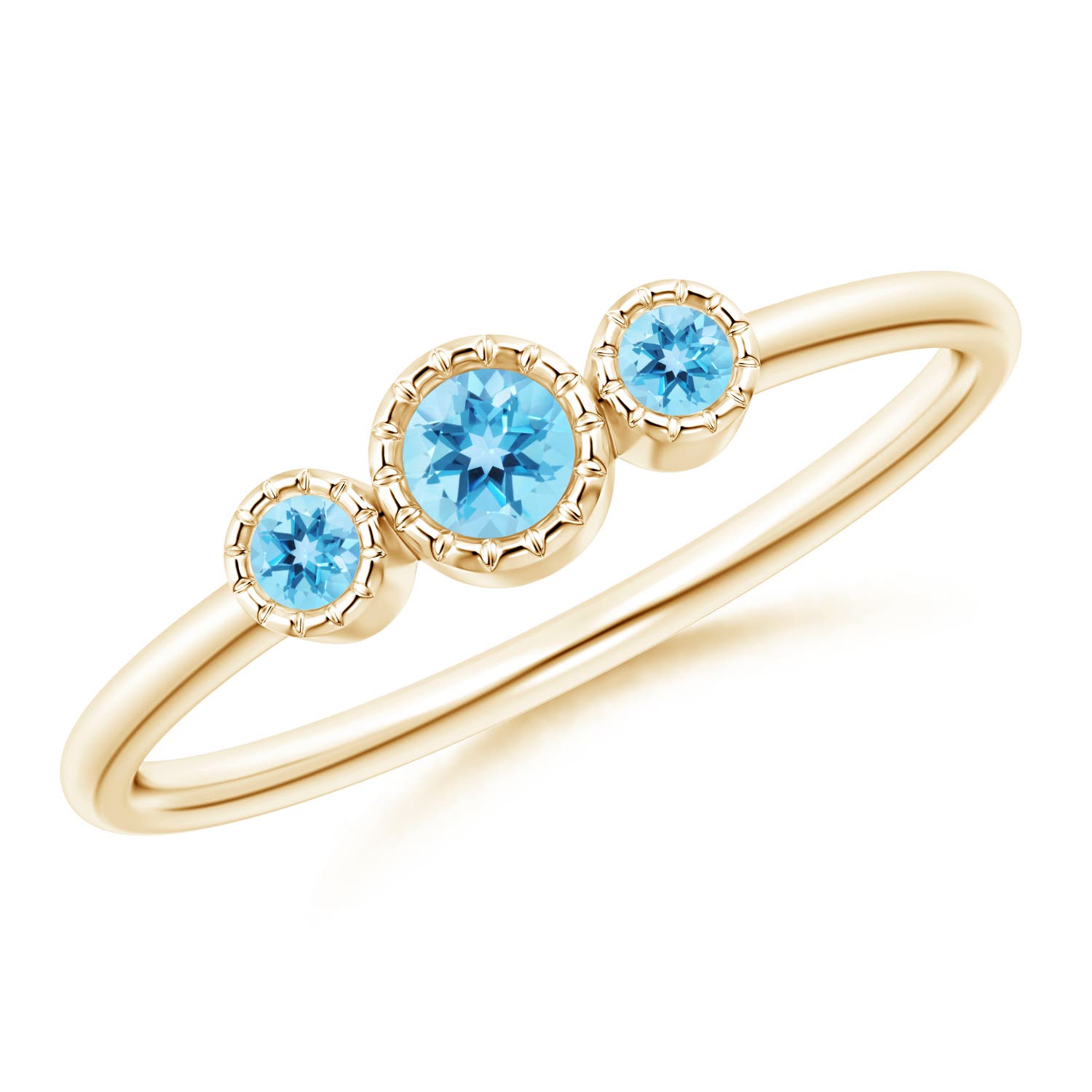 AAA - Swiss Blue Topaz / 0.22 CT / 14 KT Yellow Gold