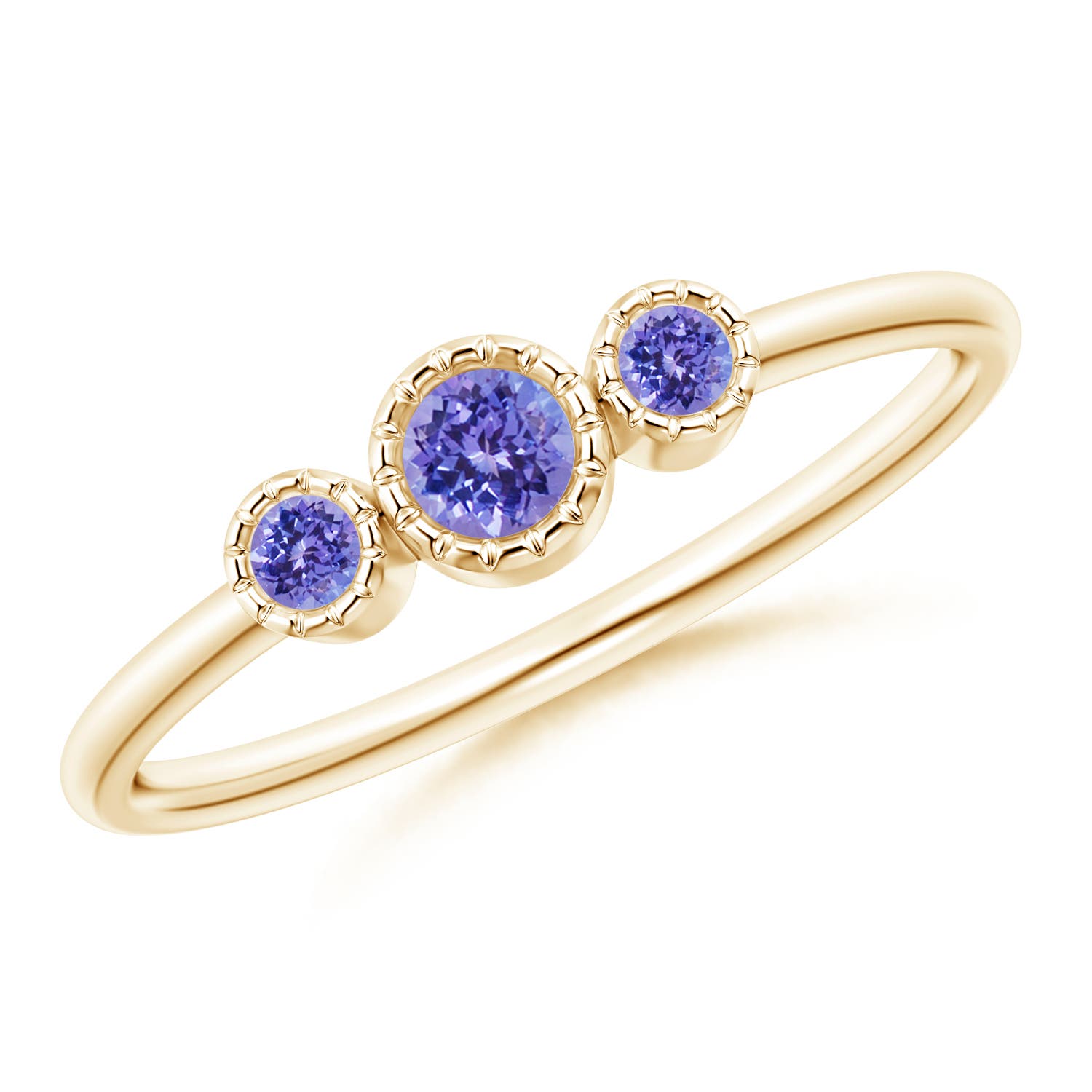 AAA - Tanzanite / 0.18 CT / 14 KT Yellow Gold