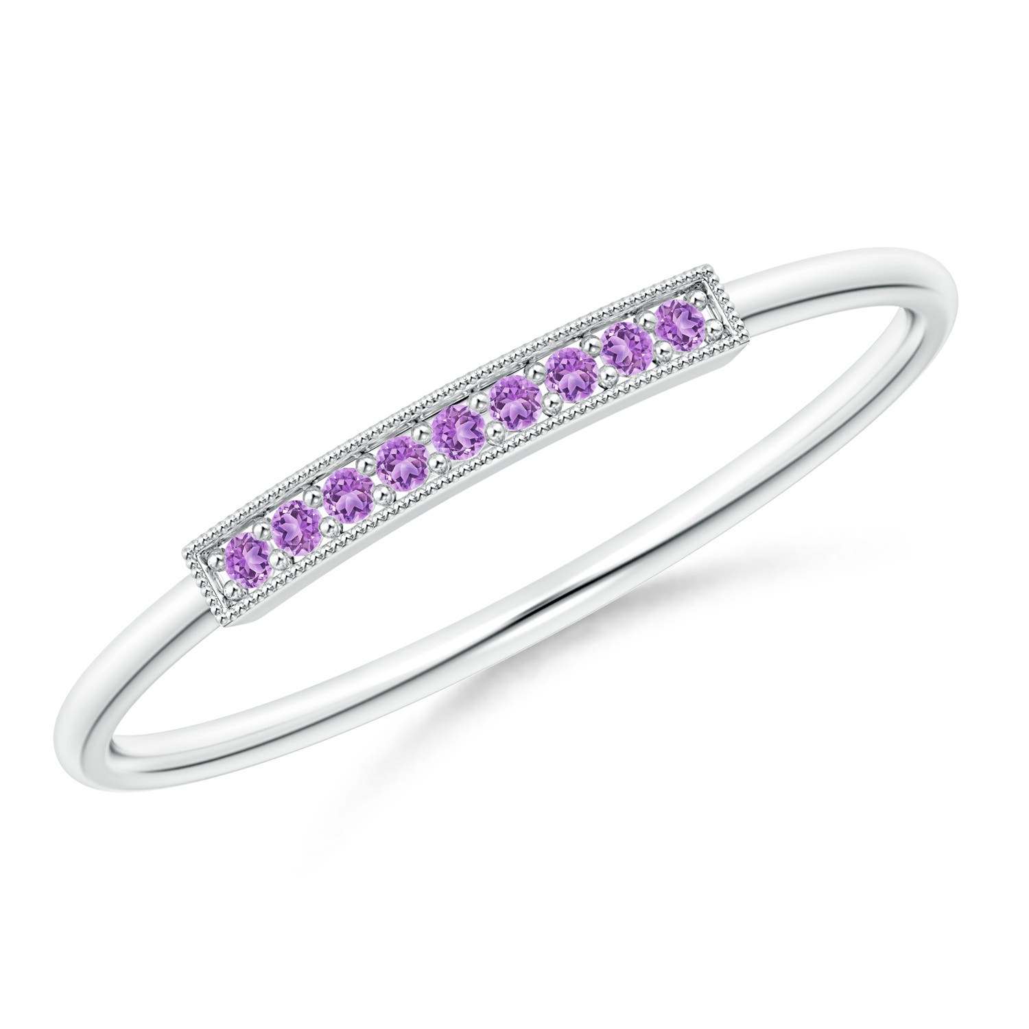 AAA - Amethyst / 0.04 CT / 14 KT White Gold