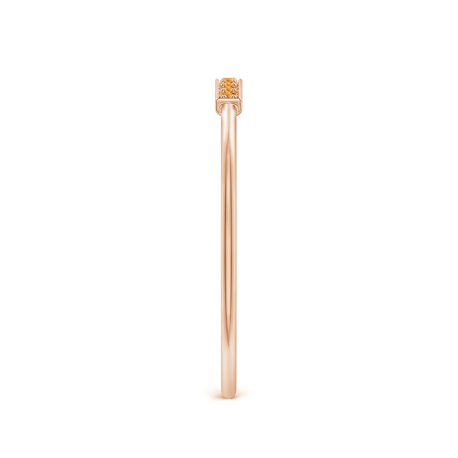 1mm AAA Pave Set Citrine Bar Ring with Milgrain in 18K Rose Gold side 299