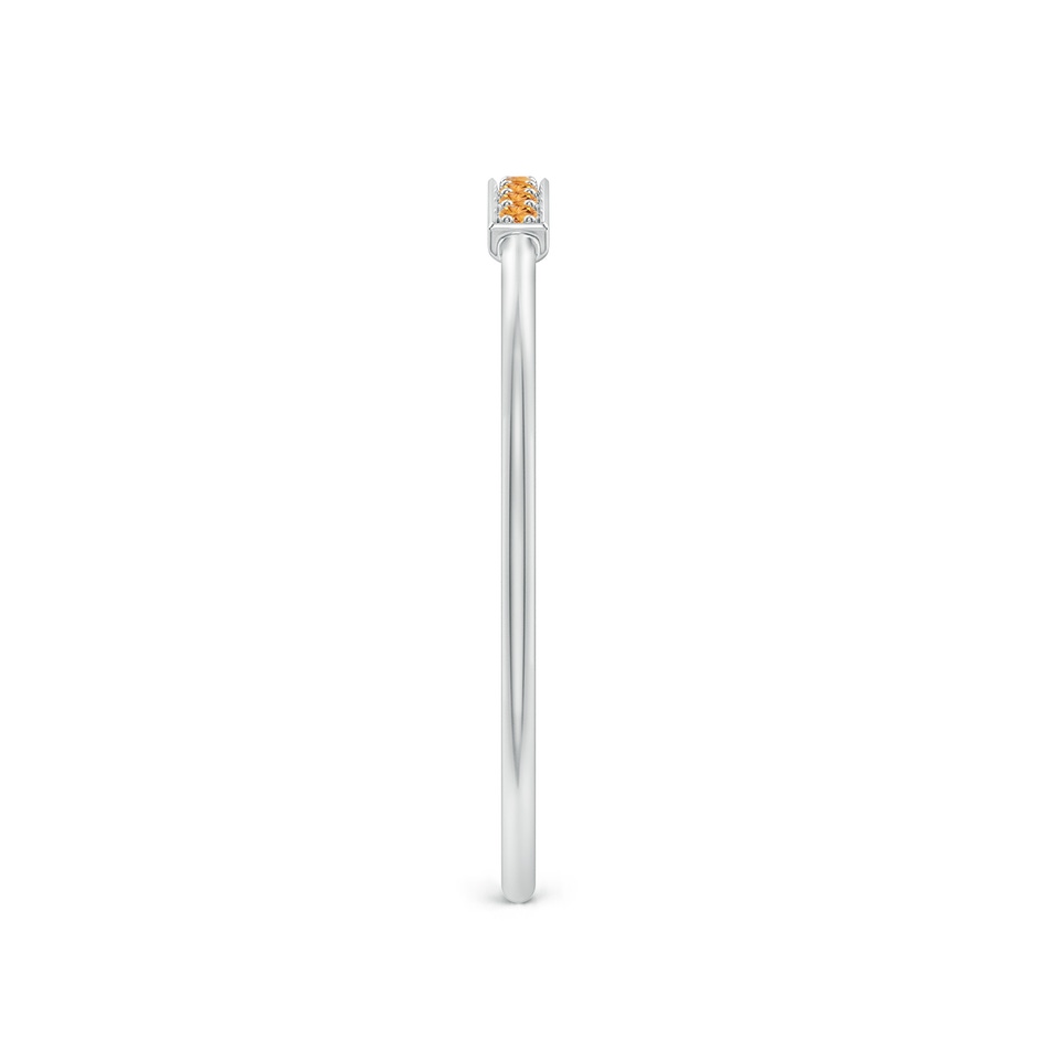 1mm AAA Pave Set Citrine Bar Ring with Milgrain in 18K White Gold side 299