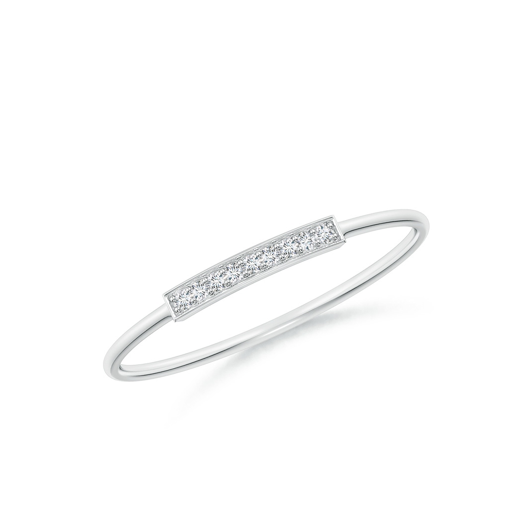 1mm GVS2 Pave Set Diamond Bar Ring with Milgrain in S999 Silver