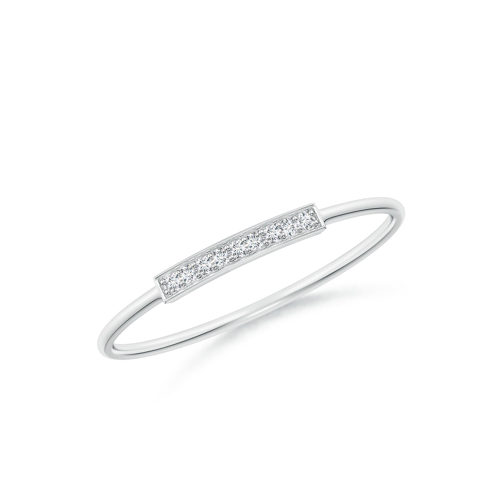 1mm GVS2 Pave Set Diamond Bar Ring with Milgrain in S999 Silver 