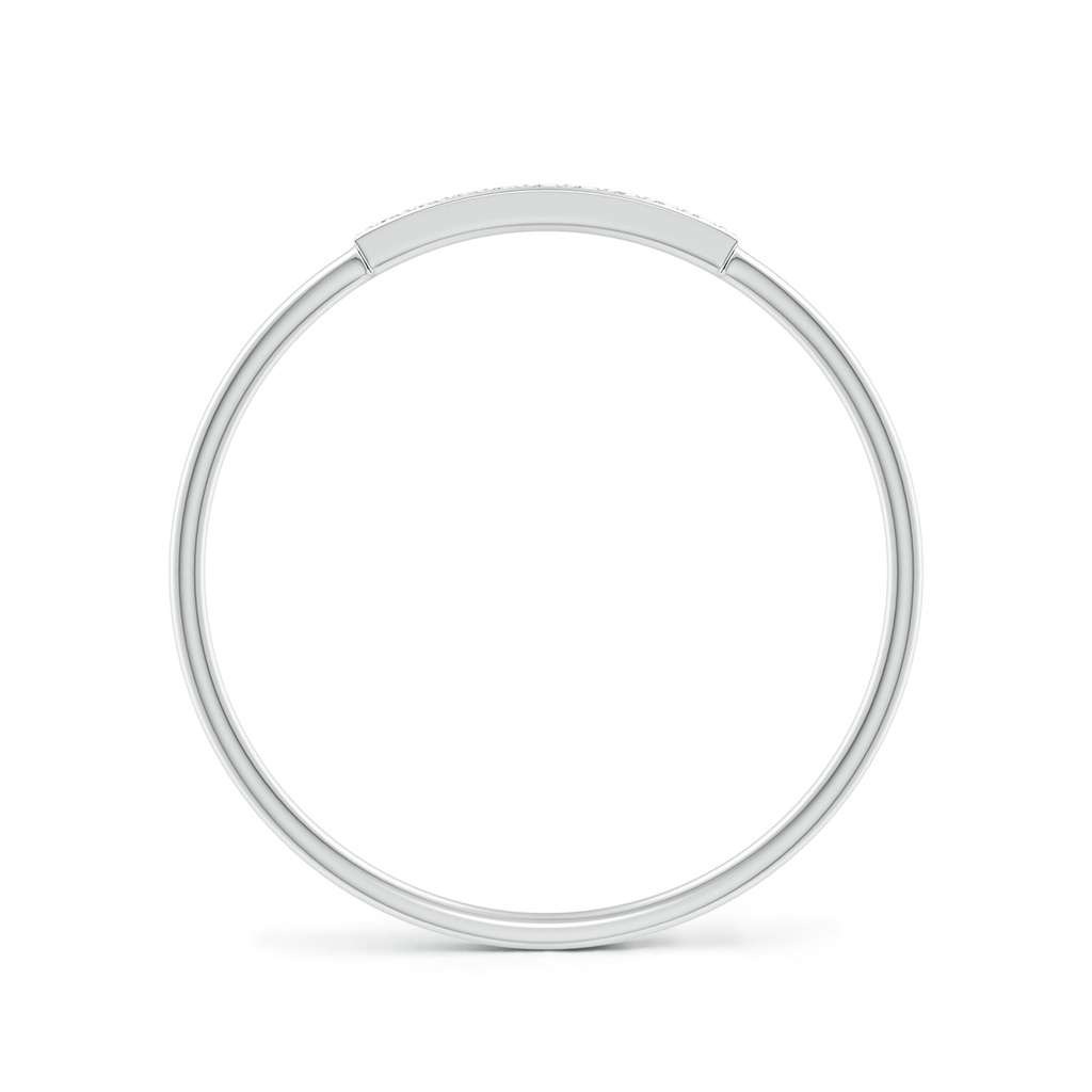 1mm GVS2 Pave Set Diamond Bar Ring with Milgrain in S999 Silver - side 199