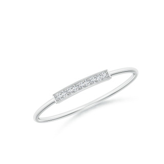 1mm GVS2 Pave Set Diamond Bar Ring with Milgrain in White Gold