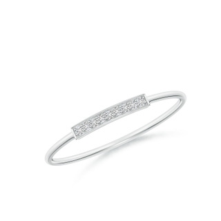 1mm HSI2 Pave Set Diamond Bar Ring with Milgrain in P950 Platinum