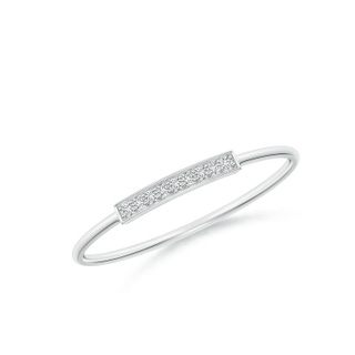 1mm HSI2 Pave Set Diamond Bar Ring with Milgrain in White Gold