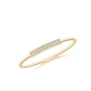 1mm HSI2 Pave Set Diamond Bar Ring with Milgrain in Yellow Gold