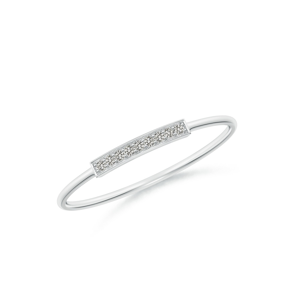 1mm KI3 Pave Set Diamond Bar Ring with Milgrain in S999 Silver 