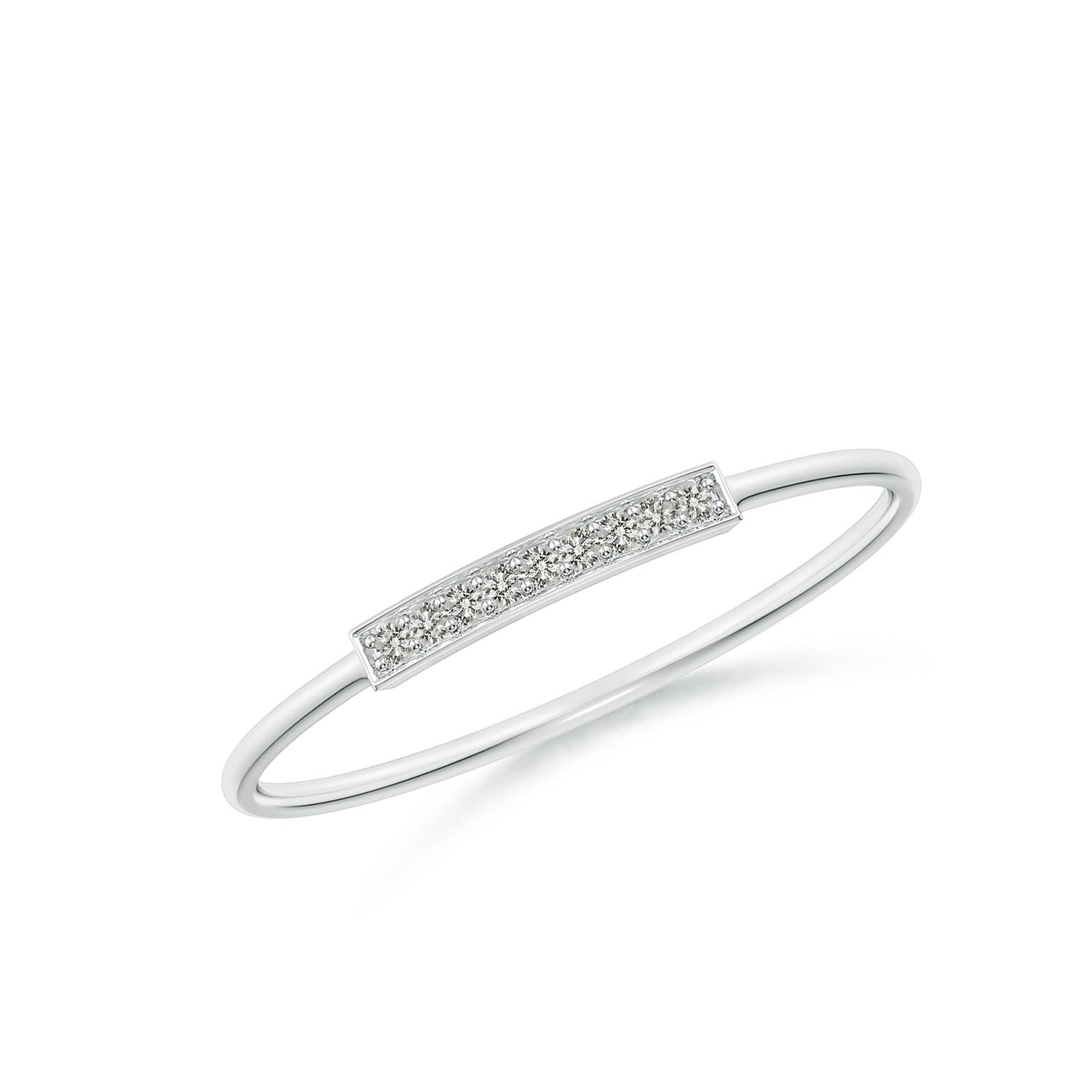 ANGARA Natural 0.04 Ct KI3-Grade Diamond Bar Ring in 14K Solid Gold - Picture 13 of 34