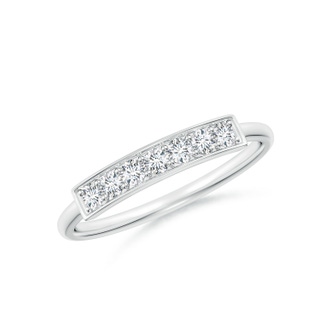 2mm GVS2 Pave Set Diamond Bar Ring with Milgrain in White Gold