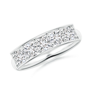 3.8mm HSI2 Pave Set Diamond Bar Ring with Milgrain in P950 Platinum