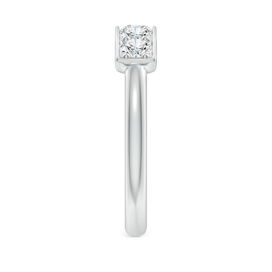 3mm GVS2 Pave Set Diamond Bar Ring with Milgrain in S999 Silver side 299