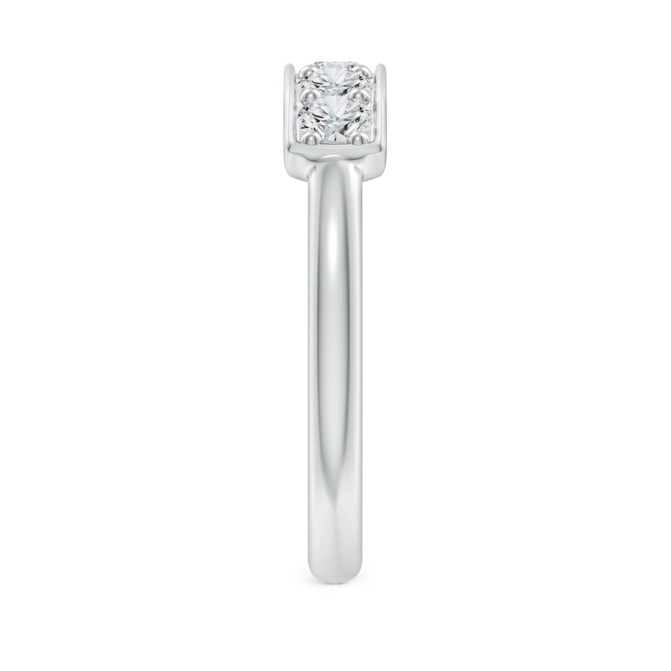 3mm HSI2 Pave Set Diamond Bar Ring with Milgrain in S999 Silver side 299