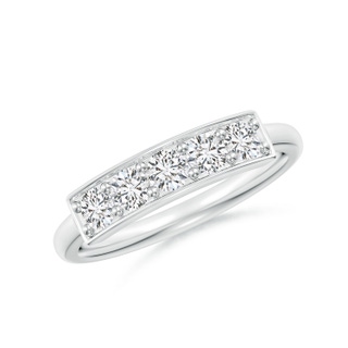 3mm HSI2 Pave Set Diamond Bar Ring with Milgrain in White Gold