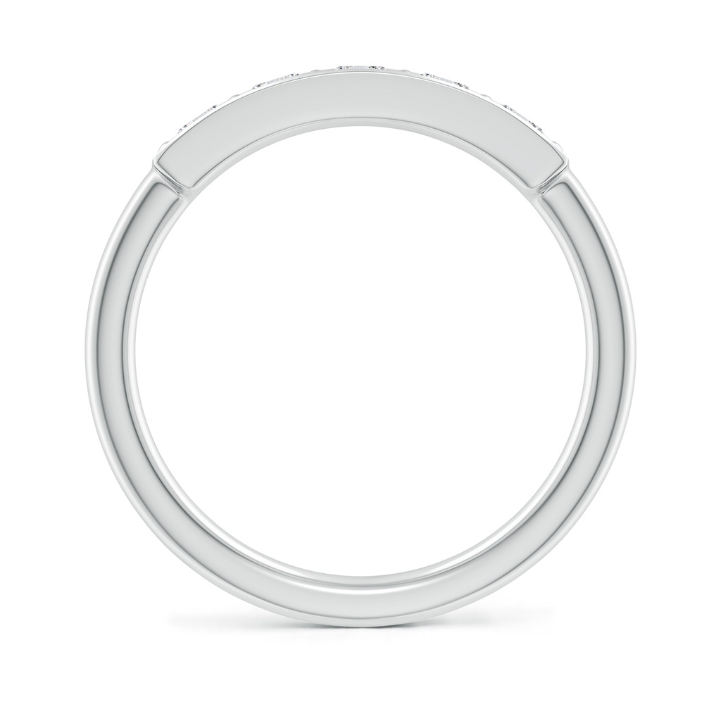 3mm HSI2 Pave Set Diamond Bar Ring with Milgrain in White Gold - side 199