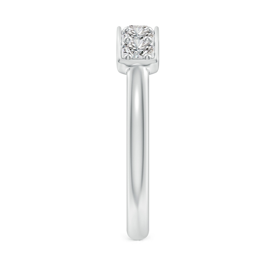 3mm IJI1I2 Pave Set Diamond Bar Ring with Milgrain in S999 Silver side 299