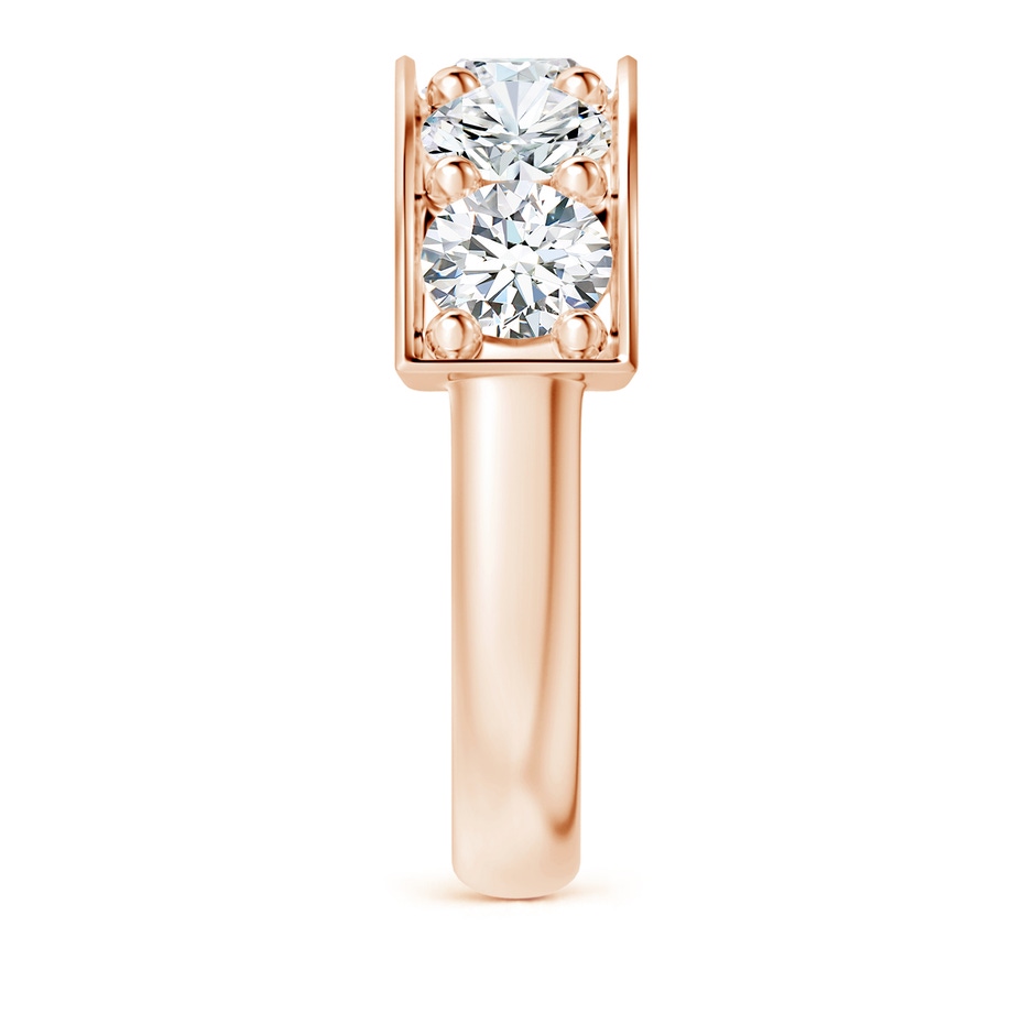 4.8mm GVS2 Pave Set Diamond Bar Ring with Milgrain in 18K Rose Gold side 299