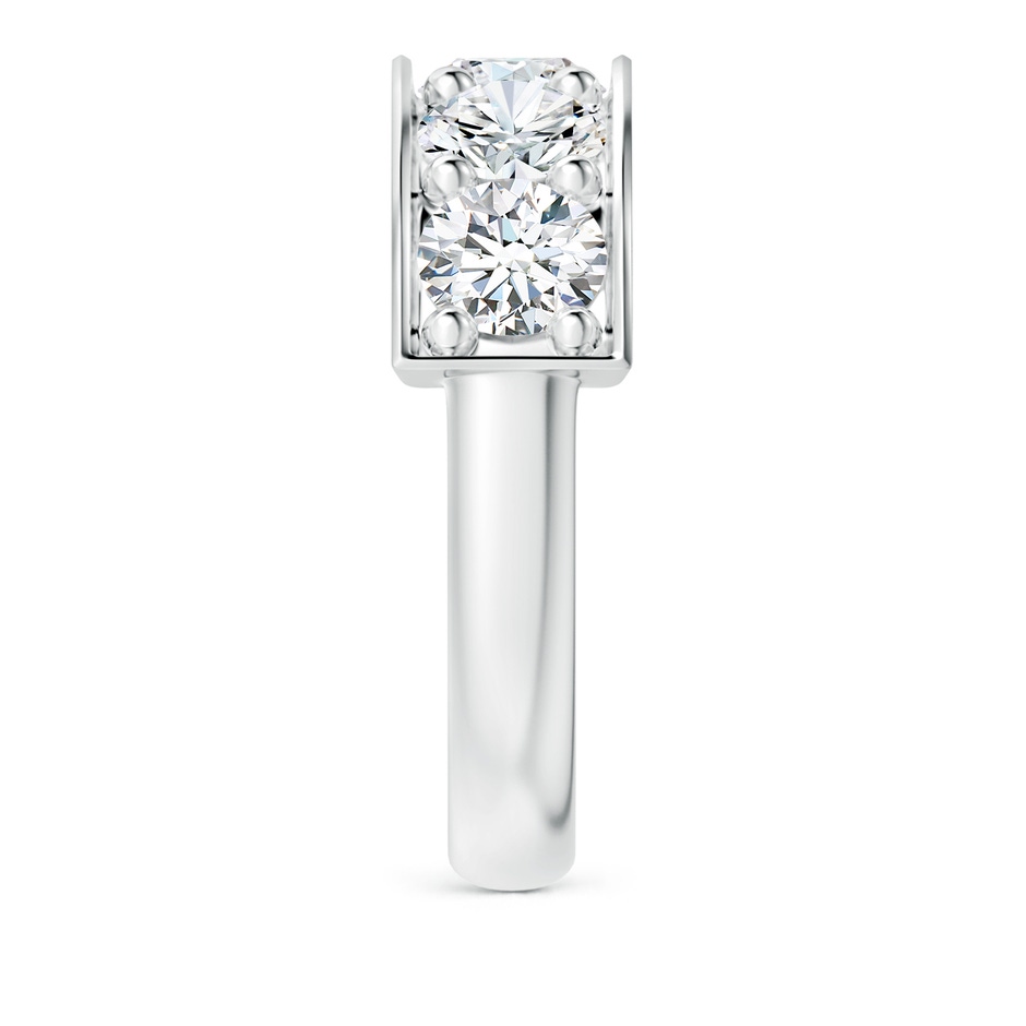 4.8mm GVS2 Pave Set Diamond Bar Ring with Milgrain in White Gold side 299