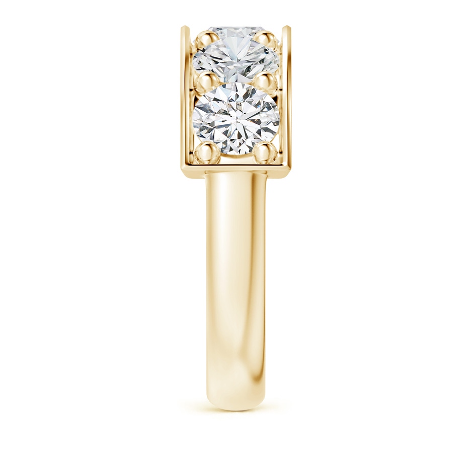 4.8mm HSI2 Pave Set Diamond Bar Ring with Milgrain in Yellow Gold side 299