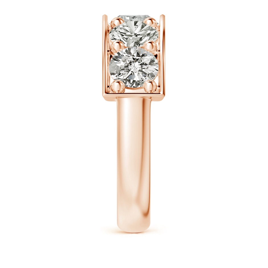 4.8mm KI3 Pave Set Diamond Bar Ring with Milgrain in Rose Gold side 299