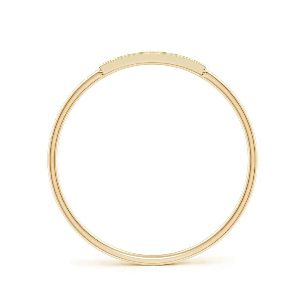 1mm AAA Pavé Set Peridot Bar Ring with Milgrain in 18K Yellow Gold - side 199