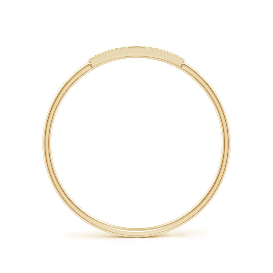 1mm AAA Pavé Set Peridot Bar Ring with Milgrain in Yellow Gold side 199