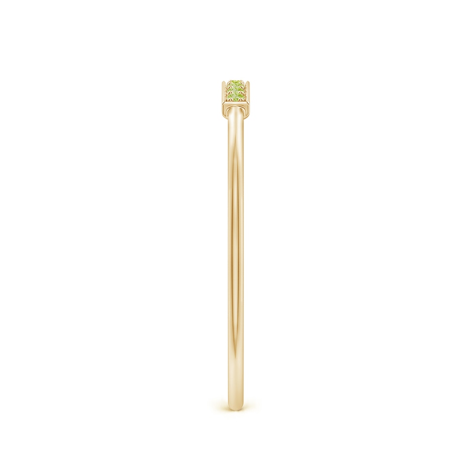 1mm AAA Pavé Set Peridot Bar Ring with Milgrain in Yellow Gold side 299