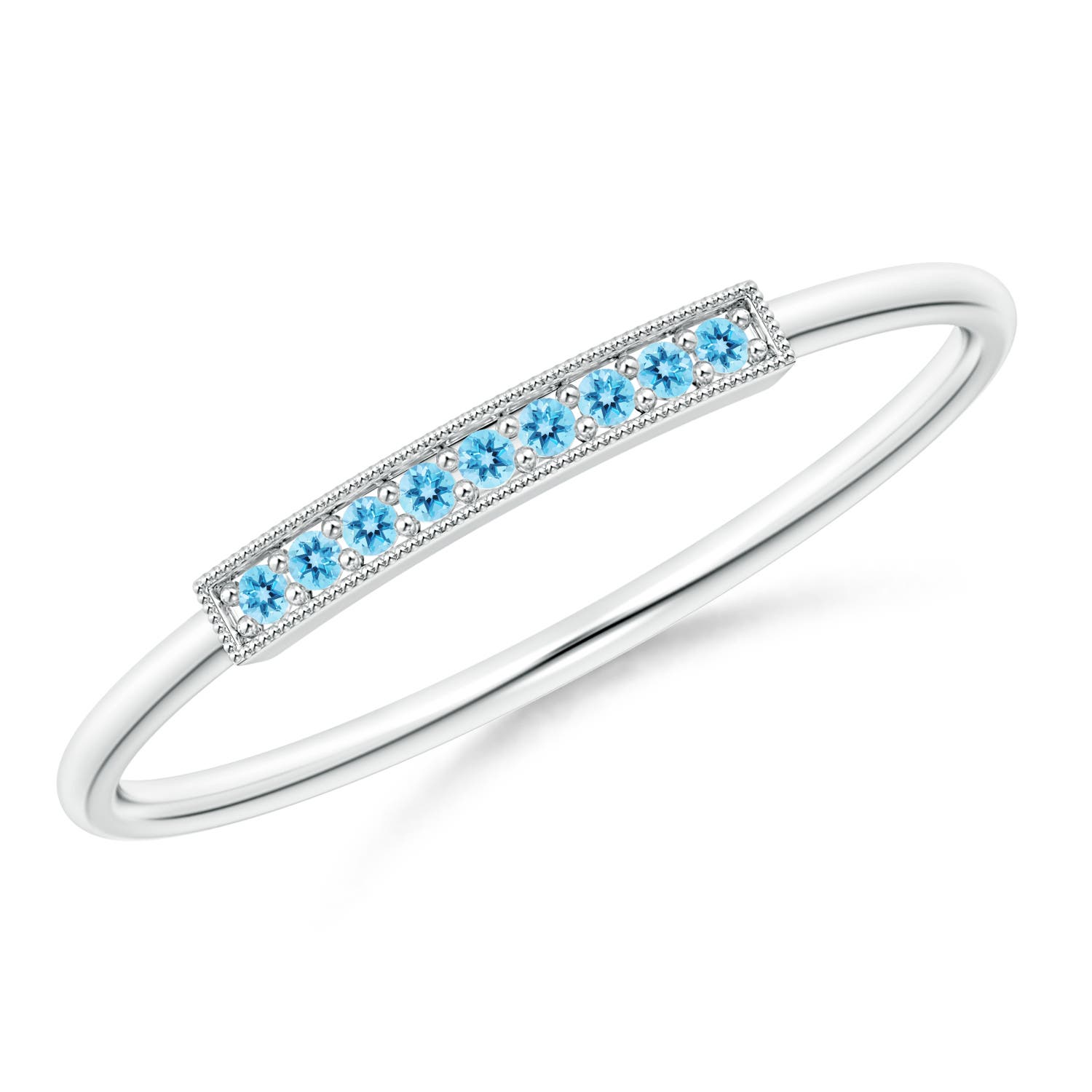 AAA - Swiss Blue Topaz / 0.05 CT / 14 KT White Gold