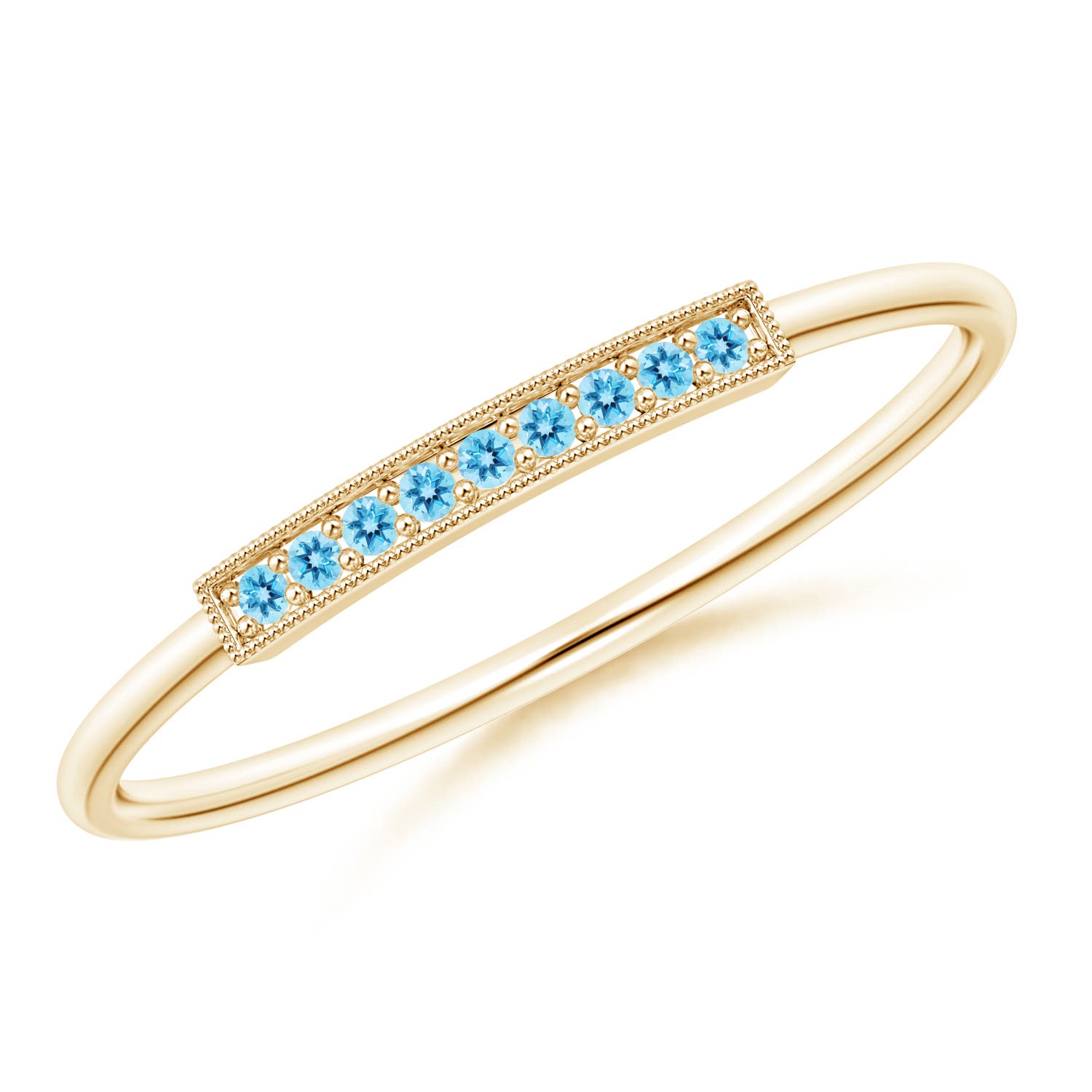 AAA - Swiss Blue Topaz / 0.05 CT / 14 KT Yellow Gold