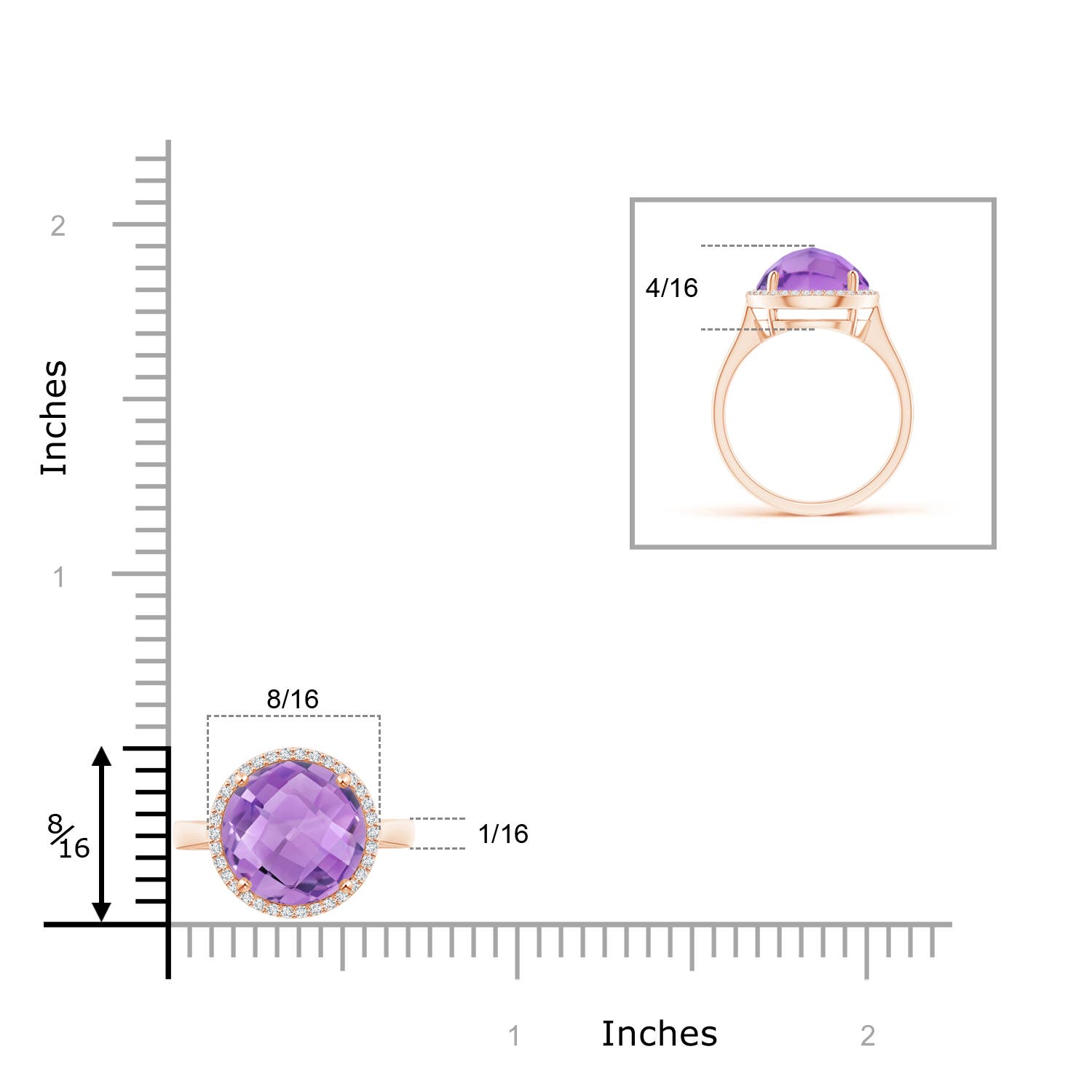 A - Amethyst / 3.77 CT / 14 KT Rose Gold