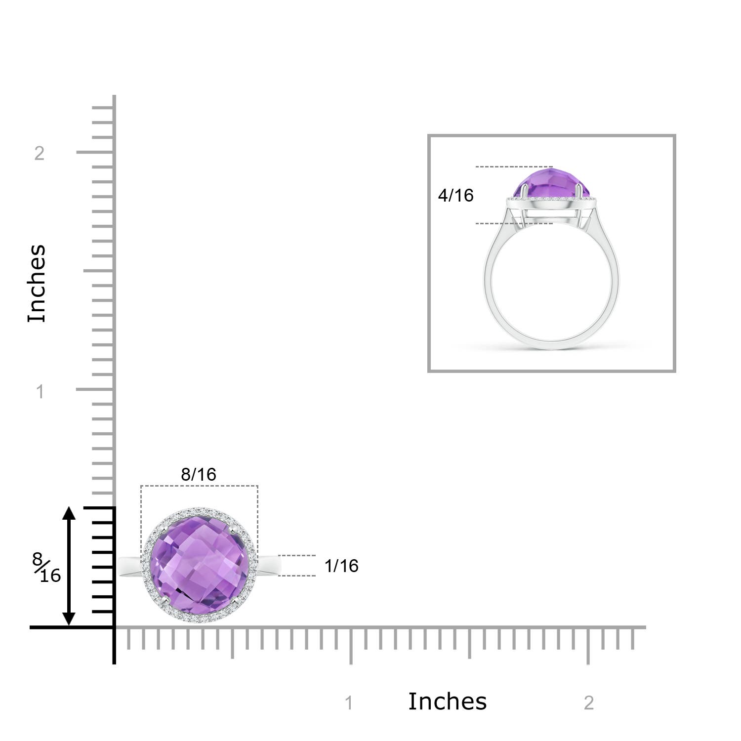 A - Amethyst / 3.77 CT / 14 KT White Gold