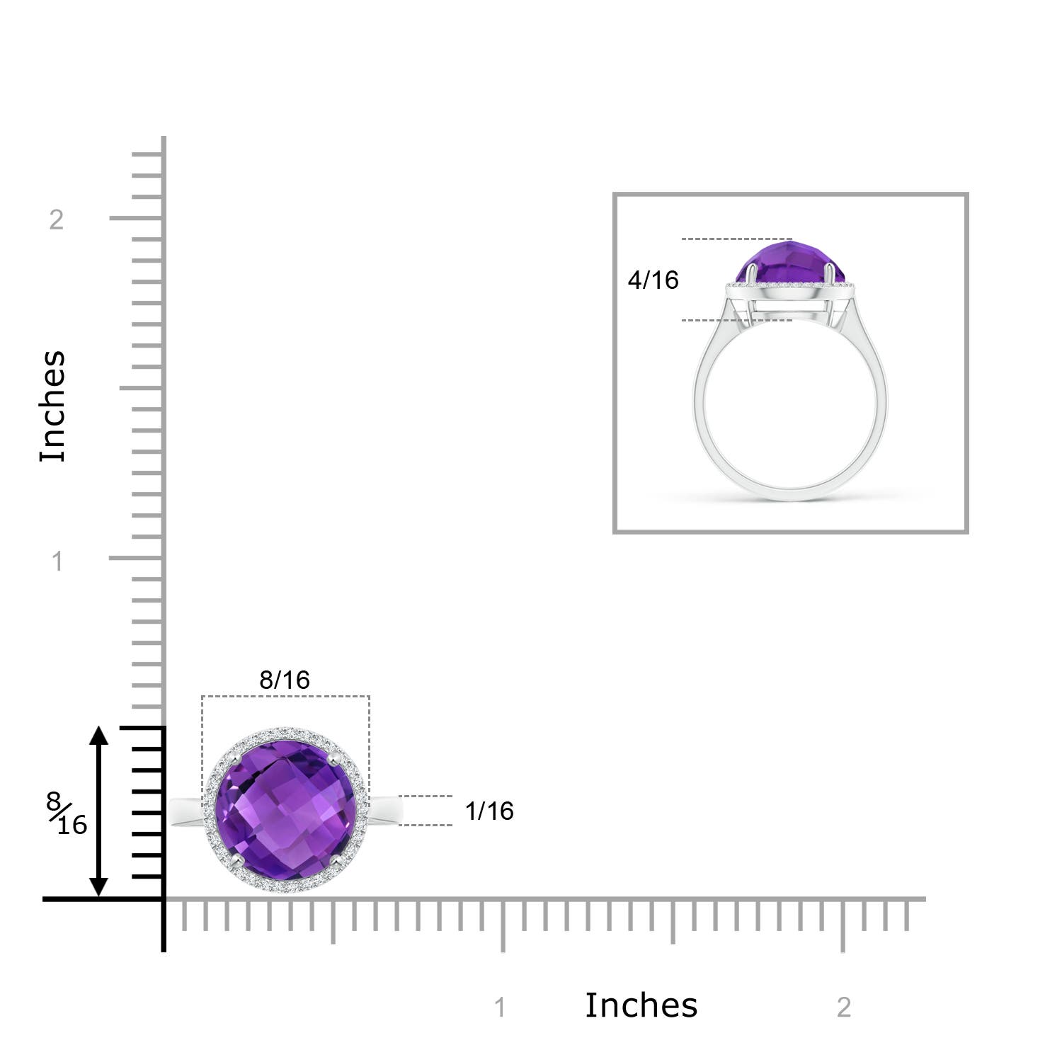 AAA - Amethyst / 3.77 CT / 14 KT White Gold