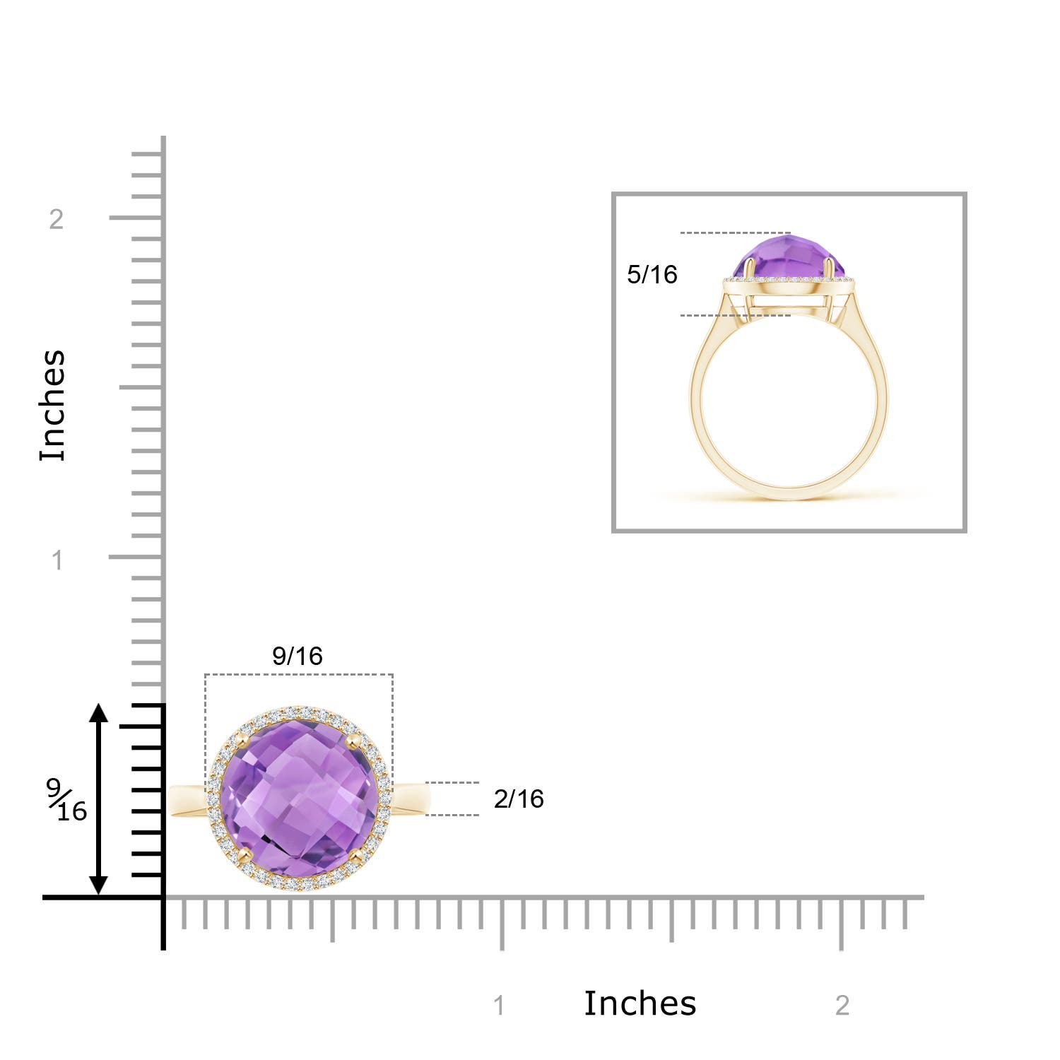 A - Amethyst / 5.02 CT / 14 KT Yellow Gold