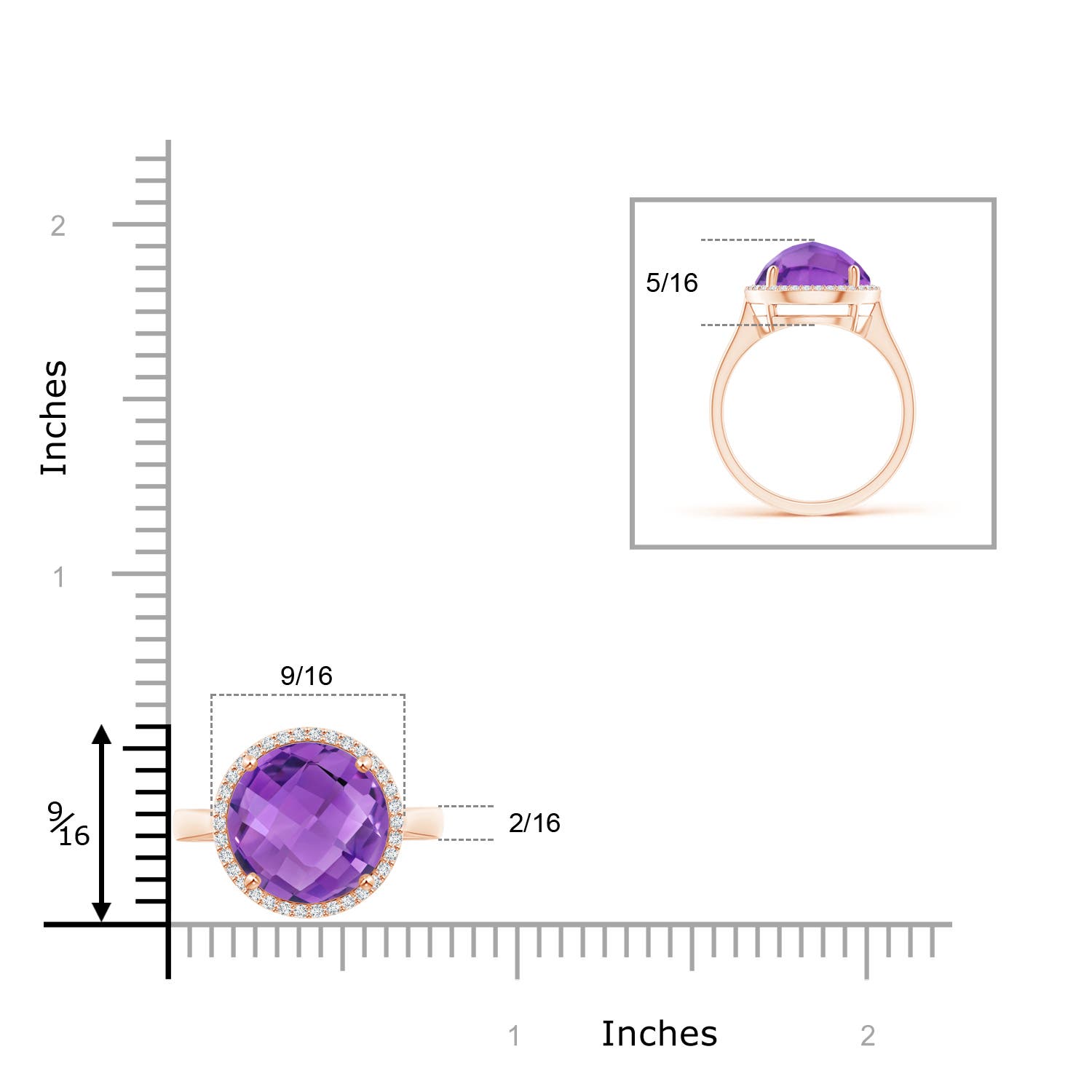 AA - Amethyst / 5.02 CT / 14 KT Rose Gold