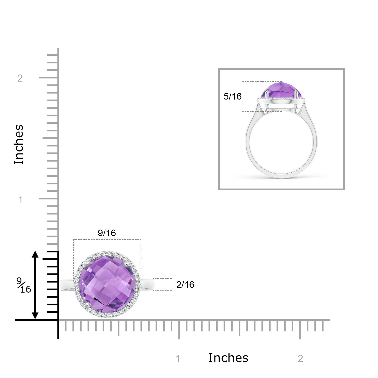 A - Amethyst / 5.7 CT / 14 KT White Gold