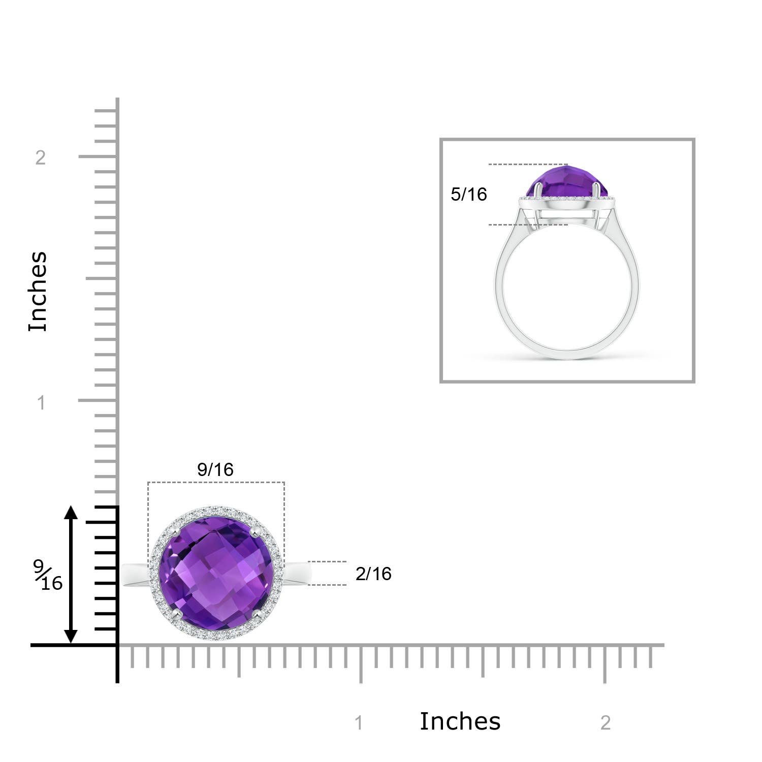 AAA - Amethyst / 5.7 CT / 14 KT White Gold