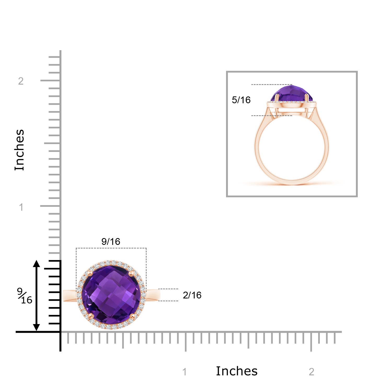 AAAA - Amethyst / 5.7 CT / 14 KT Rose Gold