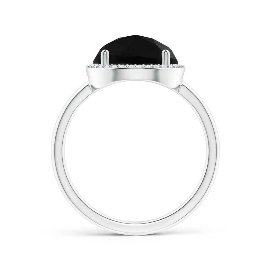 10mm AAA Round Black Onyx Cocktail Ring with Diamond Halo in White Gold side-1