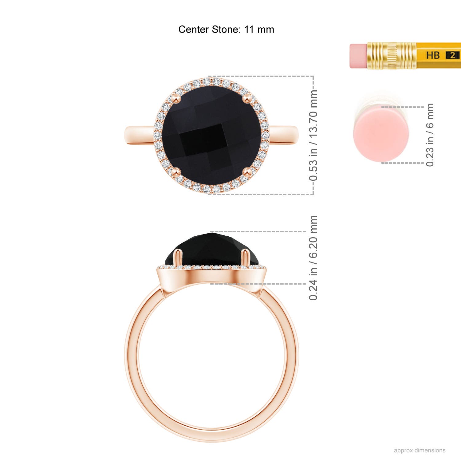 AAA - Black Onyx / 7.17 CT / 14 KT Rose Gold