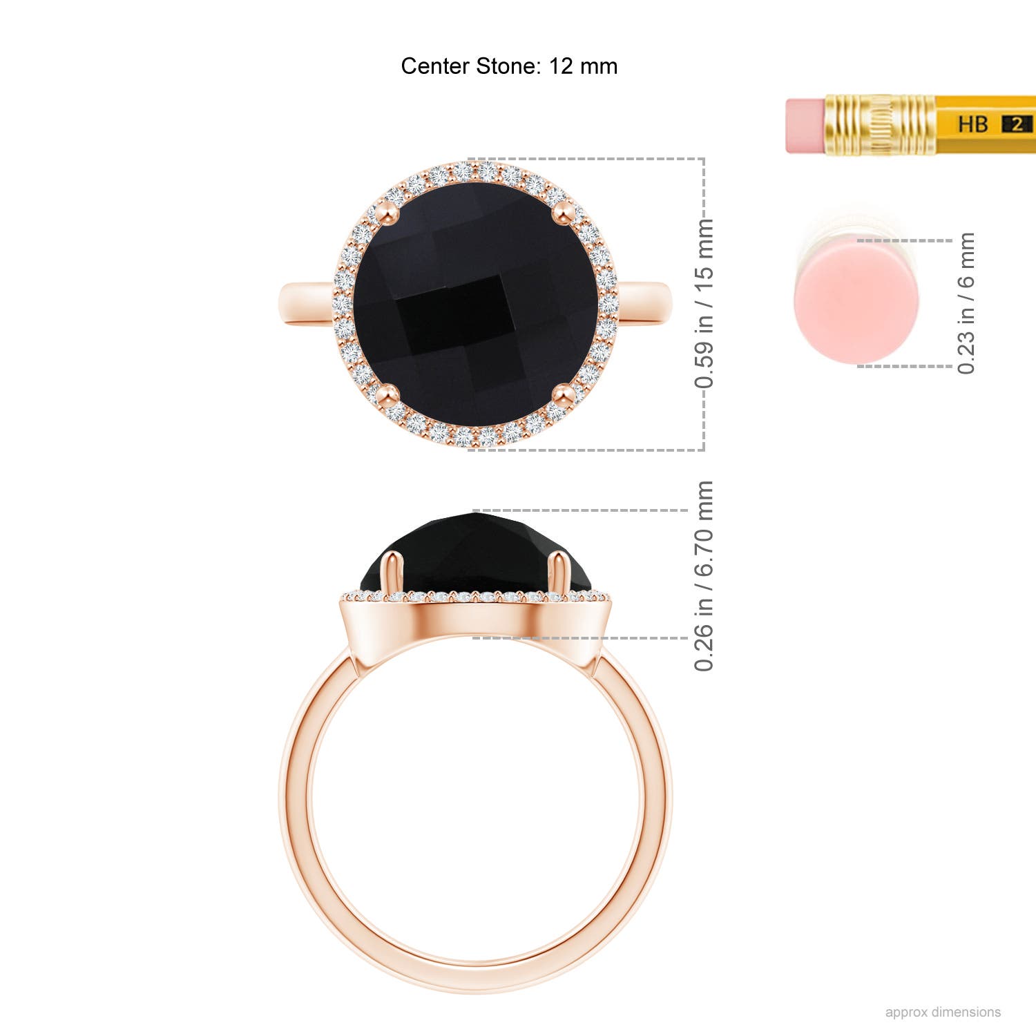 AAA - Black Onyx / 9.45 CT / 14 KT Rose Gold