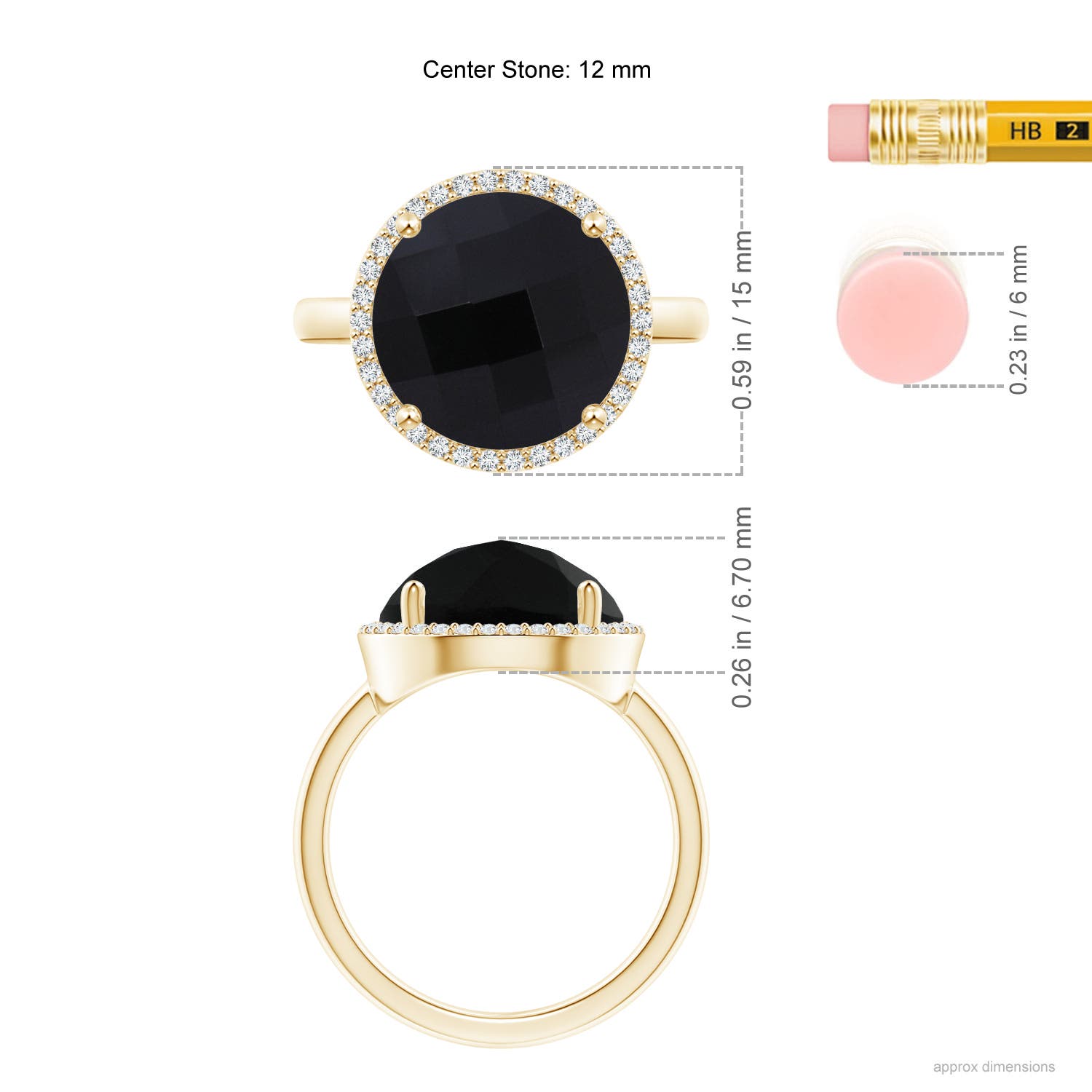 AAA - Black Onyx / 9.45 CT / 14 KT Yellow Gold