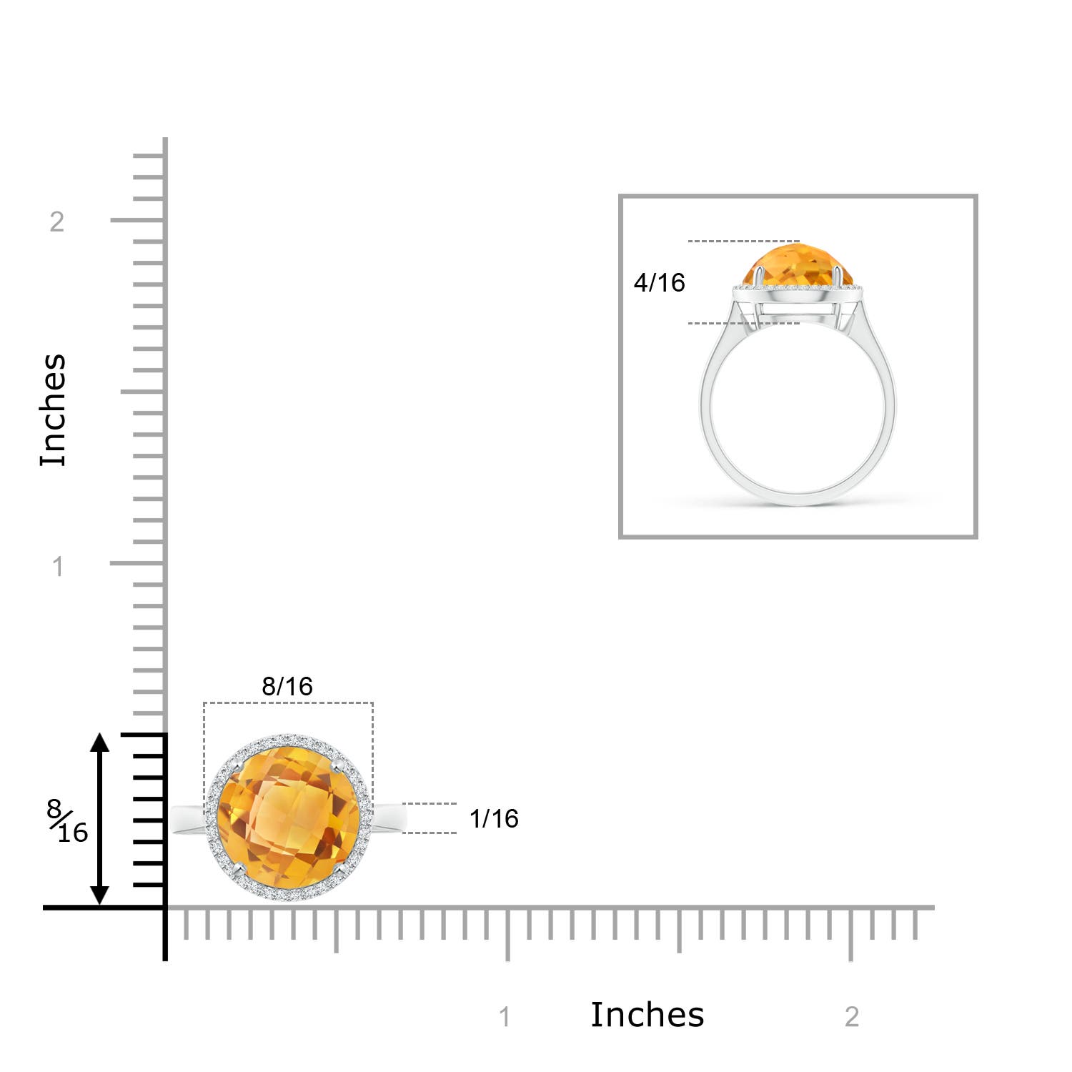 A - Citrine / 3.75 CT / 14 KT White Gold