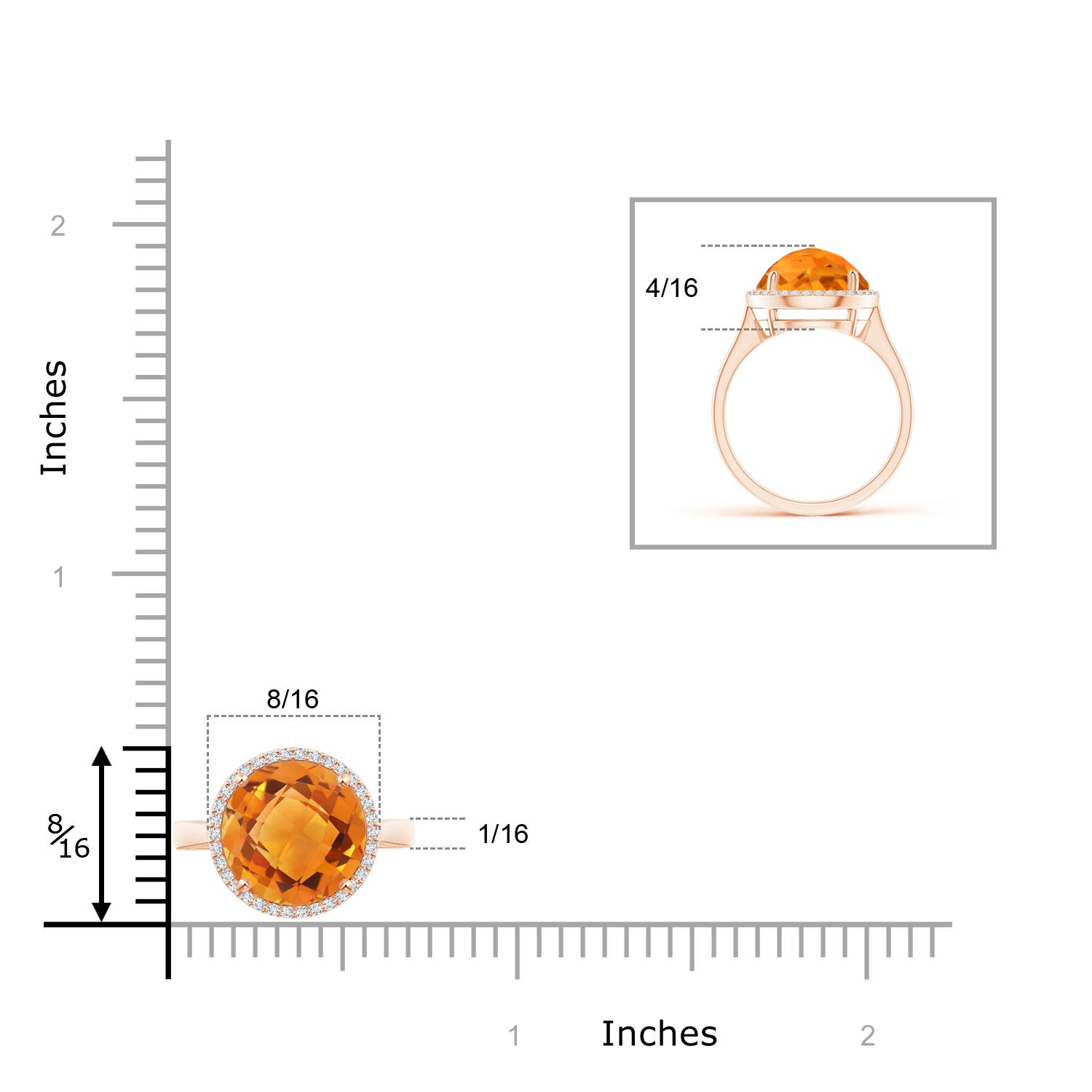 AAA - Citrine / 3.75 CT / 14 KT Rose Gold